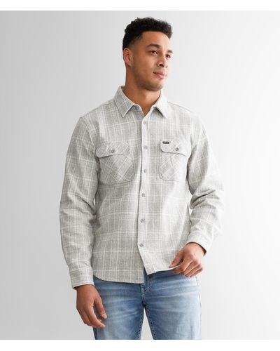 Brixton Bowery Heavy Weight Flannel Shirt - Gray