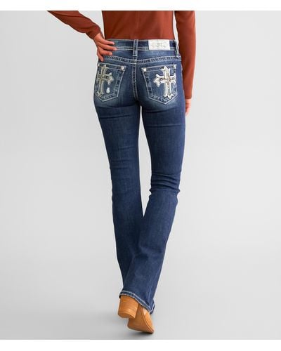 Miss Me Low Rise Tailored Boot Stretch Jean - Blue