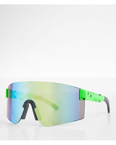 BKE Neon Shield Sunglasses - Green