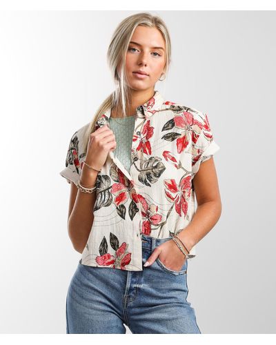 Gilded Intent Floral Camp Shirt - White