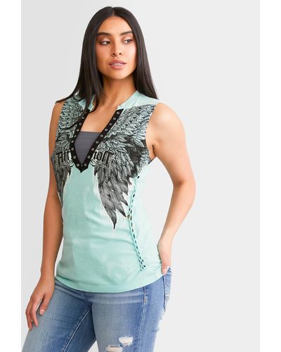 Affliction Age Of Winter Tank Top - Blue