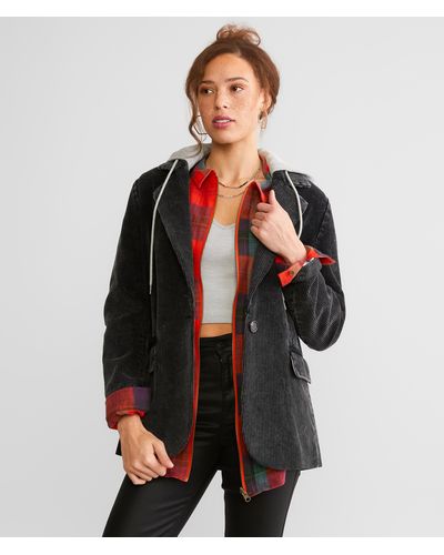 Gilded Intent Washed Corduroy Blazer - Red