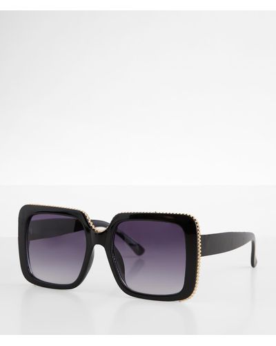 BKE Oversized Glitz Sunglasses - Black