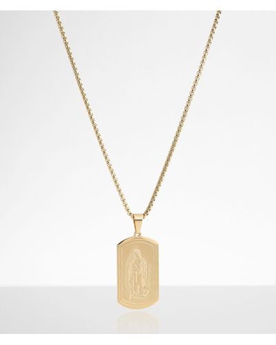 BKE Virgin Mary 24" Necklace - Metallic