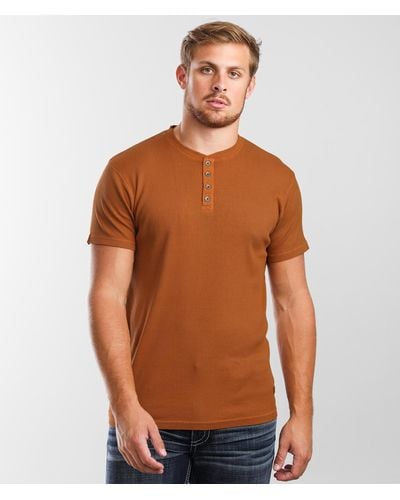 Outpost Makers Ribbed Henley - Brown