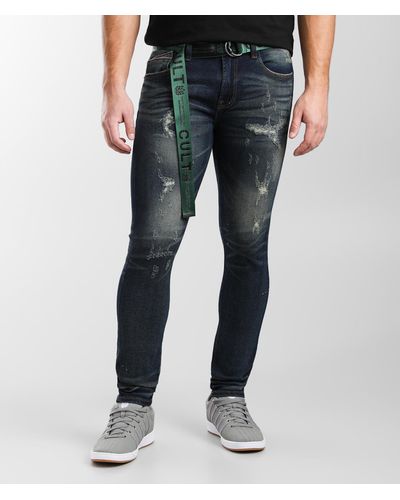 Cult Of Individuality Punk Super Skinny Jean - Blue