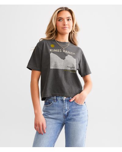 Kimes Ranch Scenery Cropped T-shirt - Gray