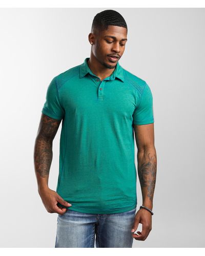 Buckle Black Crossed Lines Polo - Green
