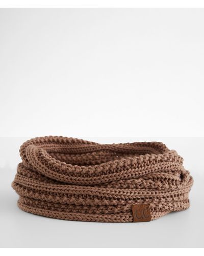 Cc Ribbed Infinity Scarf - Brown