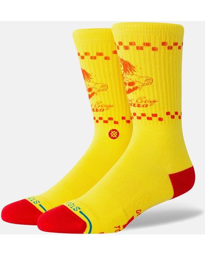 Stance Surfer Boy Pizza Socks - Yellow