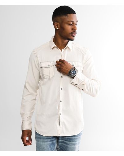 Buckle Black Textured Athletic Stretch Shirt - Natural