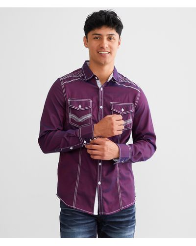 Buckle Black Standard Stretch Shirt - Purple