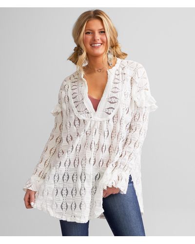 Free People Candy Shop Tunic Top - White