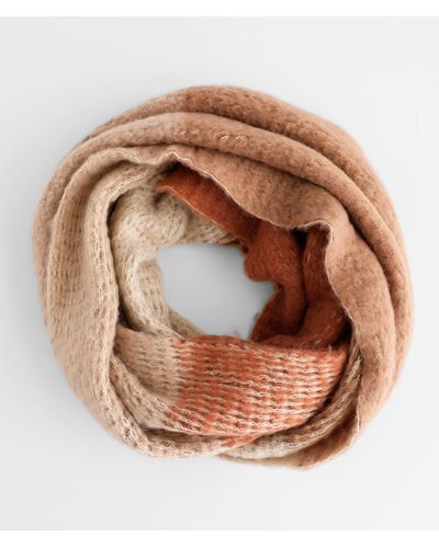 David & Young Color Block Infinity Scarf - Brown