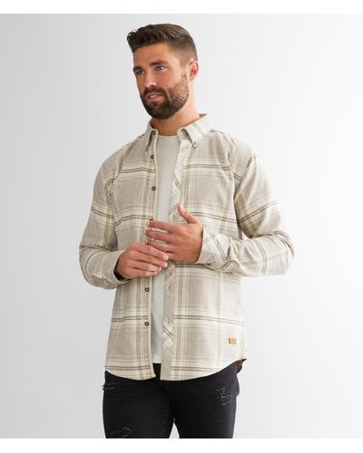 Outpost Makers Brushed Plaid Stretch Shirt - Natural