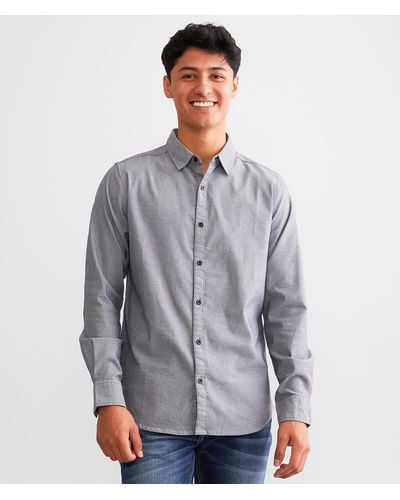 Departwest Solid Oxford Stretch Shirt - Gray