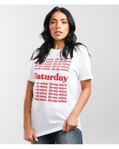 American Highway Saturday On My Mind T-shirt - Red