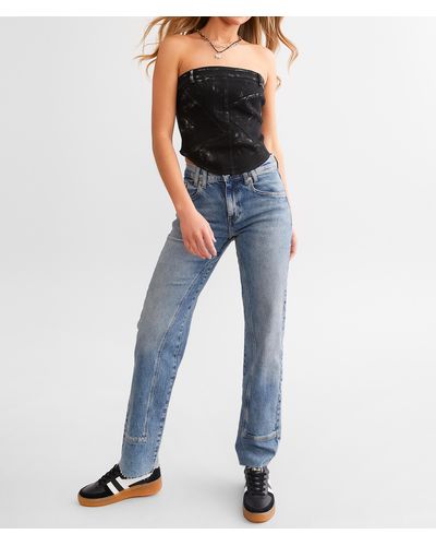 Free People Risk Taker Straight Stretch Jean - Blue