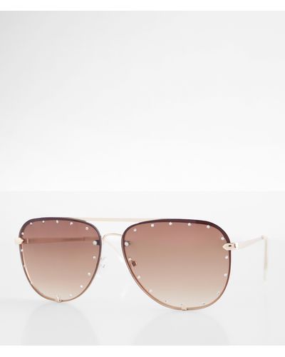 BKE Glitz Aviator Sunglasses - Pink