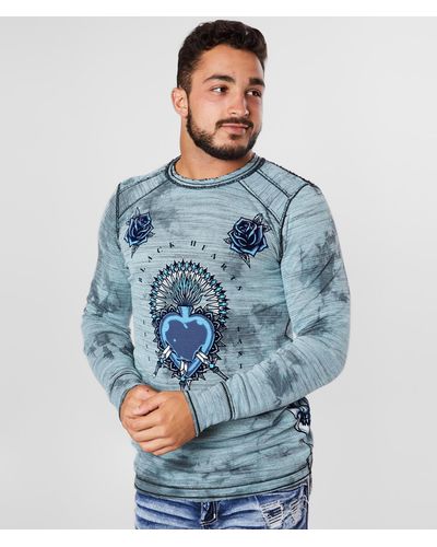 Affliction Pierced Heart Reversible Thermal - Blue