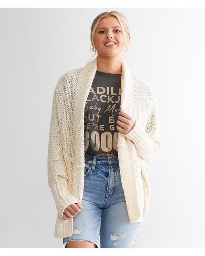 Daytrip Slouchy Cocoon Cardigan Sweater - White