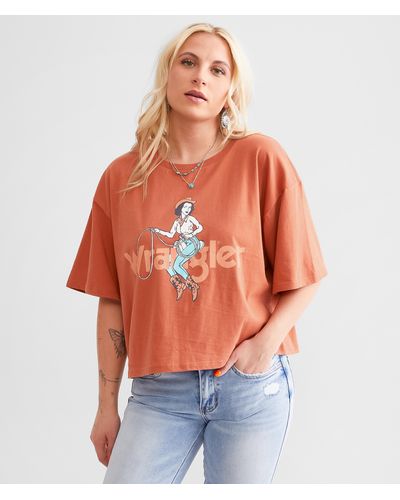 Wrangler Pardner Cropped T-shirt - Orange