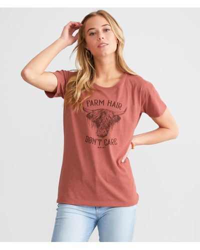 Ariat Farm Hair Don't Care T-shirt - Red