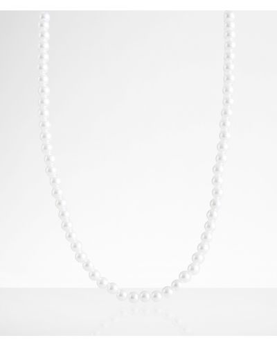 BKE Faux Pearl 21" Necklace - White