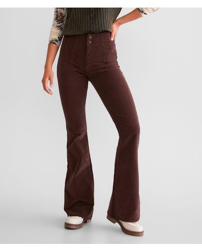 Free People Jayde Corduroy Flare Stretch Pant - Red