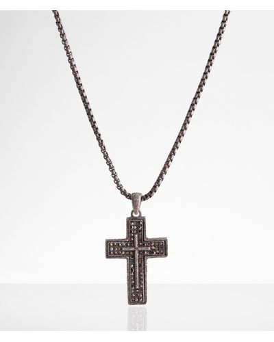 BKE Bling Cross 23" Necklace - Metallic