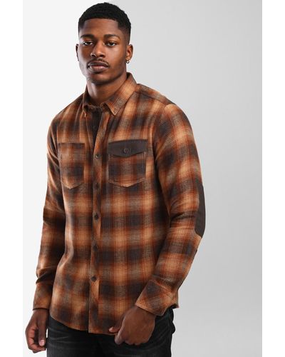 Outpost Makers Plaid Flannel Shirt - Brown