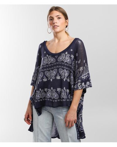 Free People No Matter What Top - Blue