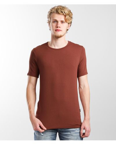 Rustic Dime Solid Stretch T-shirt - Brown