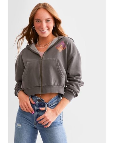 Hurley In Balance Cropped Hoodie - Gray
