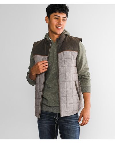 BKE Quilted Canvas Vest - Gray