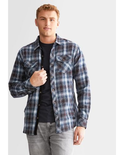 Outpost Makers Flannel Plaid Shirt - Blue