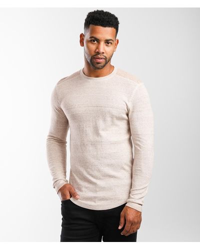 BKE Marled Crew Neck Pullover - Brown