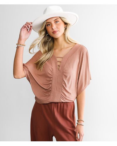 Daytrip Strappy Ribbed Top - Pink