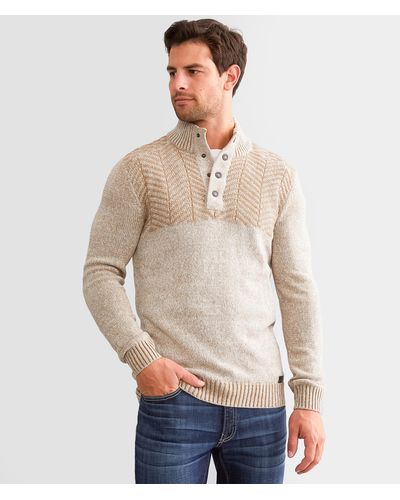 Outpost Makers Mixed Yarn Henley Sweater - Natural