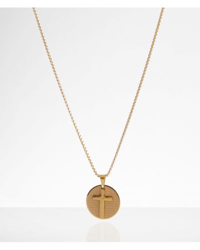 BKE Lord's Prayer Circle Cross 23" Necklace - Metallic