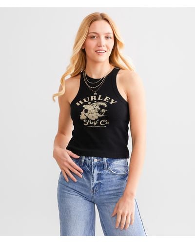 Hurley Only A Dream Cropped Tank Top - Blue