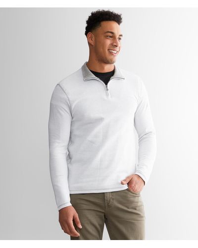 BKE Perforated Quarter Zip Pullover - White