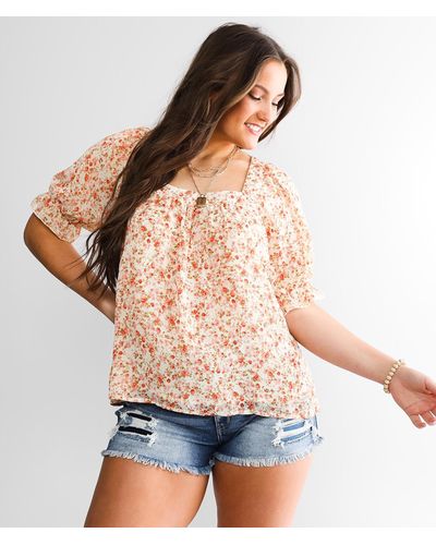 Daytrip Floral Woven Top - Pink