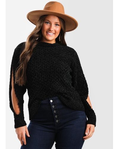 Daytrip Chenille Cable Knit Sweater - Black