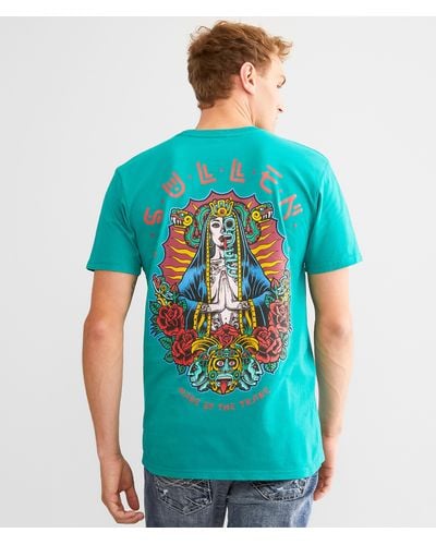 Sullen Aztec Goddess T-shirt - Blue