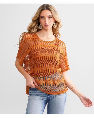 Daytrip Crochet Sweater - Orange