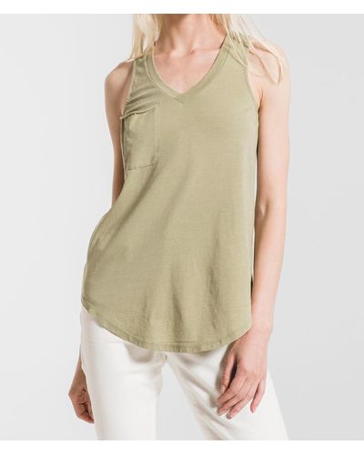 Z Supply The Pocket Racer Tank Top - Green