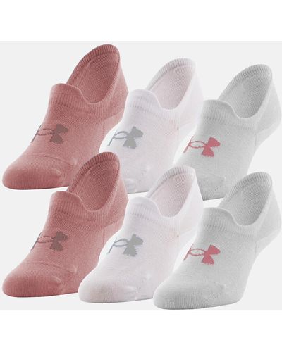 Under Armour Essential 6 Pack Socks - Pink