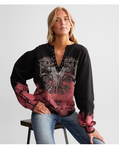 Affliction Outlaw Country Lace-up Pullover - Red