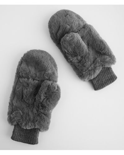 Cc Solid Convertible Mittens - Gray